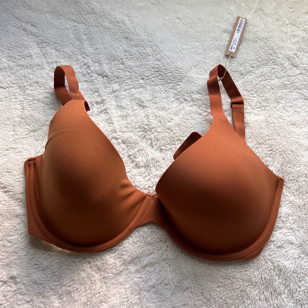 SKIMS Womens Fits Everybody Scoop Plunge Bra Bronze BR-UWR-1997 Size 34H NEW